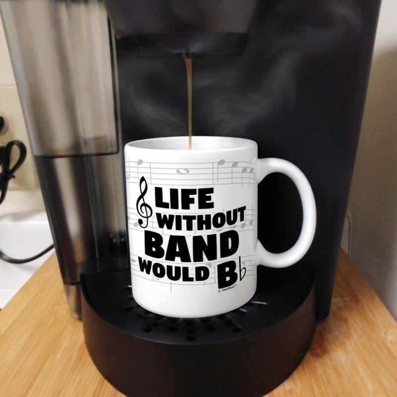 ThisWear Funny Music Gifts Life Without Band Would B Flat Violin Drum Tuba Horn Gift 11oz Ceramic Coffee Mug with Handle - Image 5